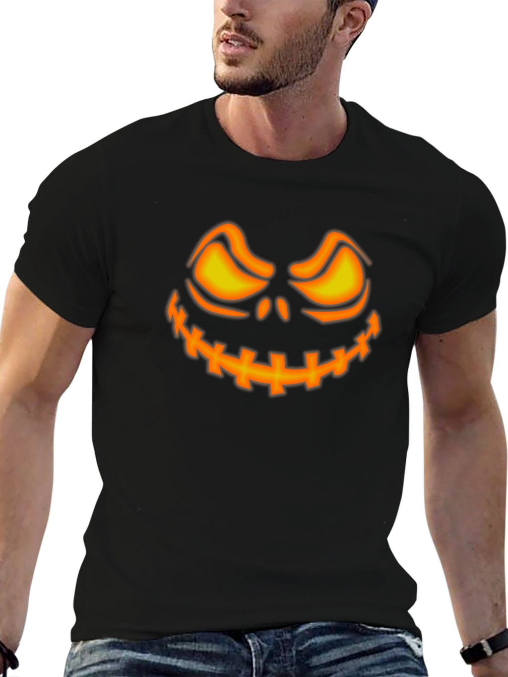 Spooky Pumpkin Face Halloween T-Shirt