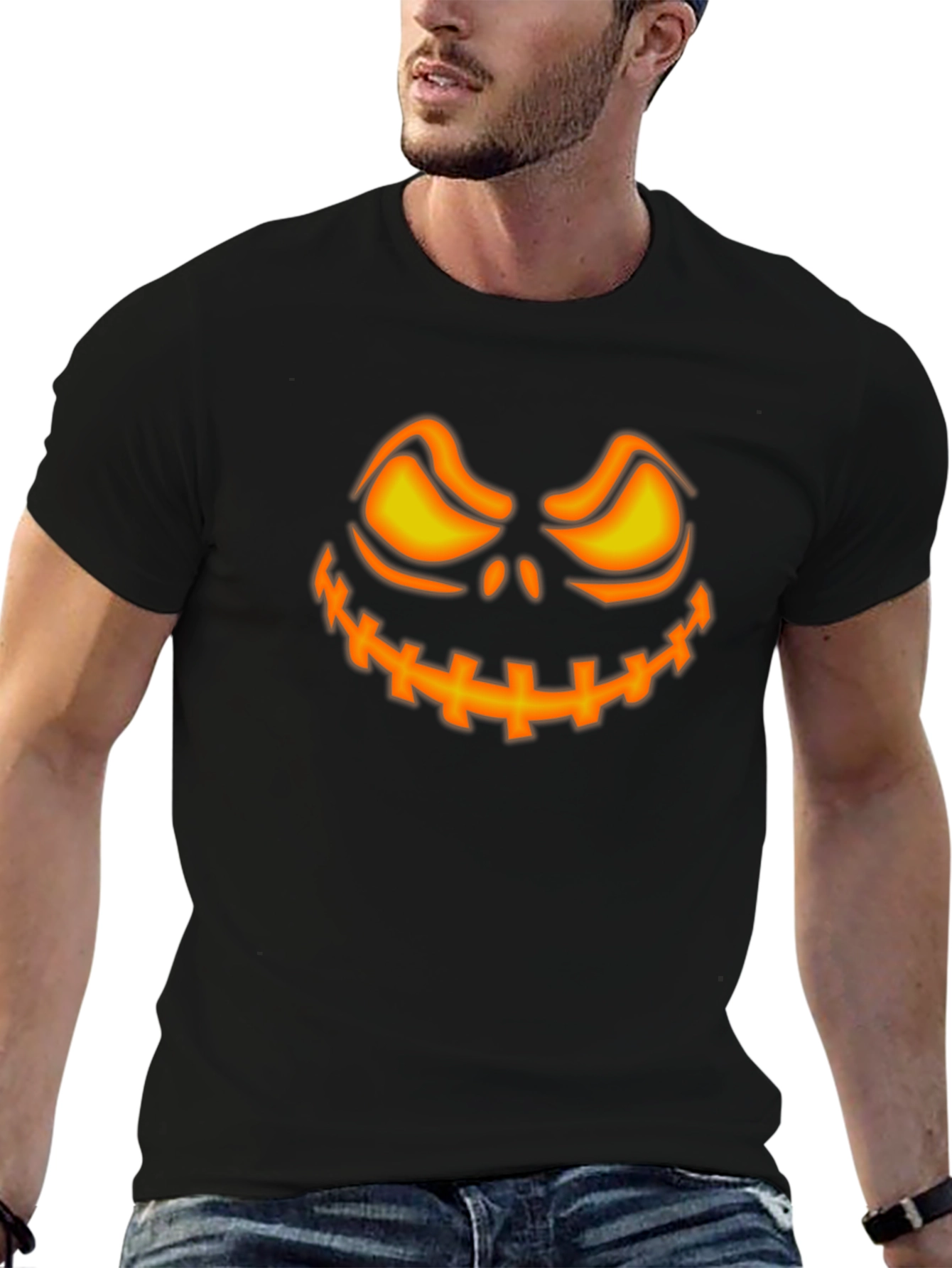 Spooky Pumpkin Face Halloween T-Shirt