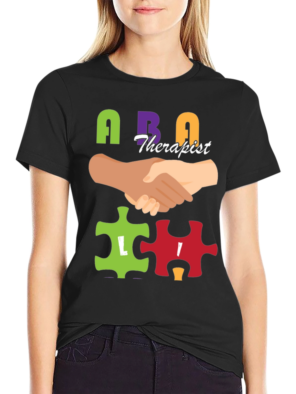 ABA Therapist Puzzle Piece T-Shirt Autism Awareness