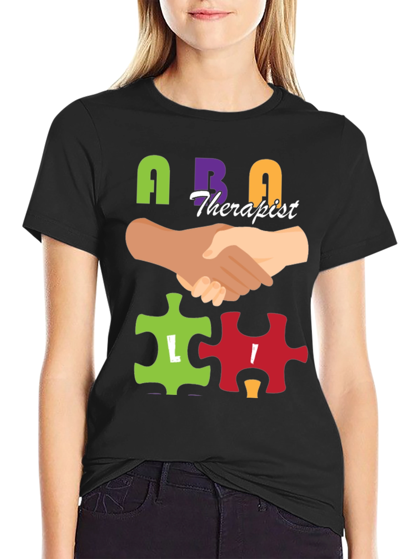 ABA Therapist Puzzle Piece T-Shirt Autism Awareness