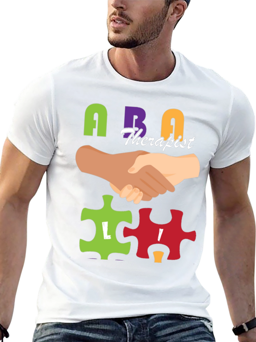 ABA Therapist Puzzle Piece T-Shirt Autism Awareness