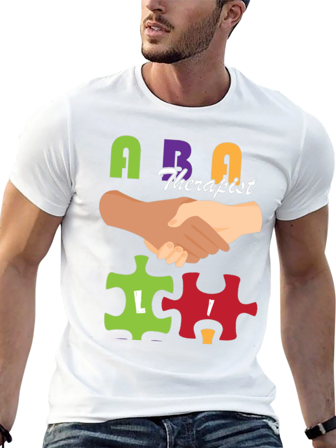 ABA Therapist Puzzle Piece T-Shirt Autism Awareness