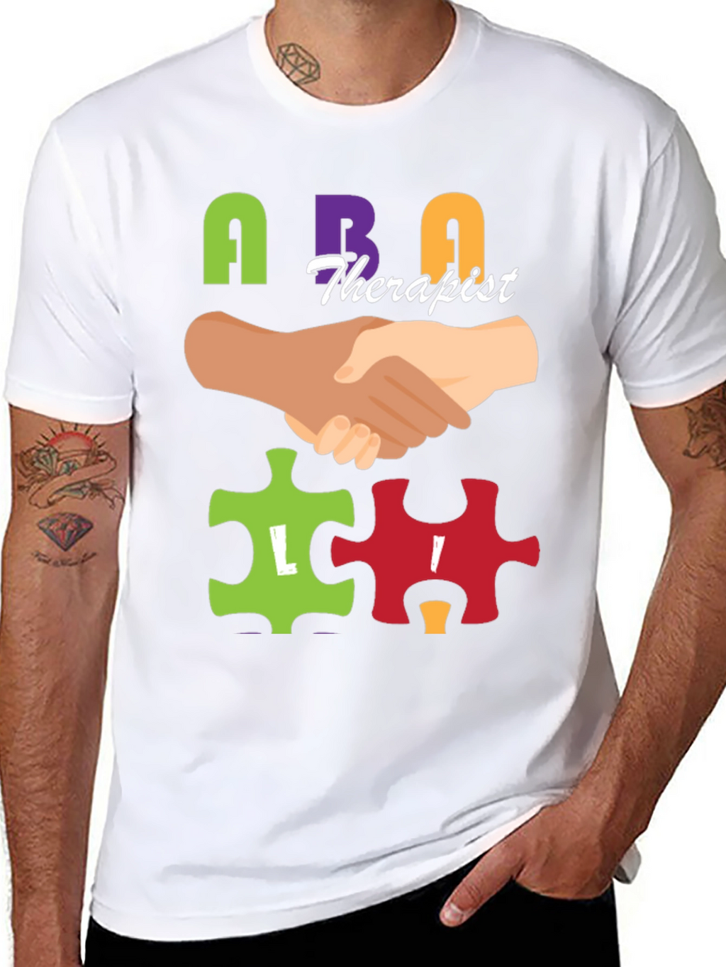 ABA Therapist Puzzle Piece T-Shirt Autism Awareness