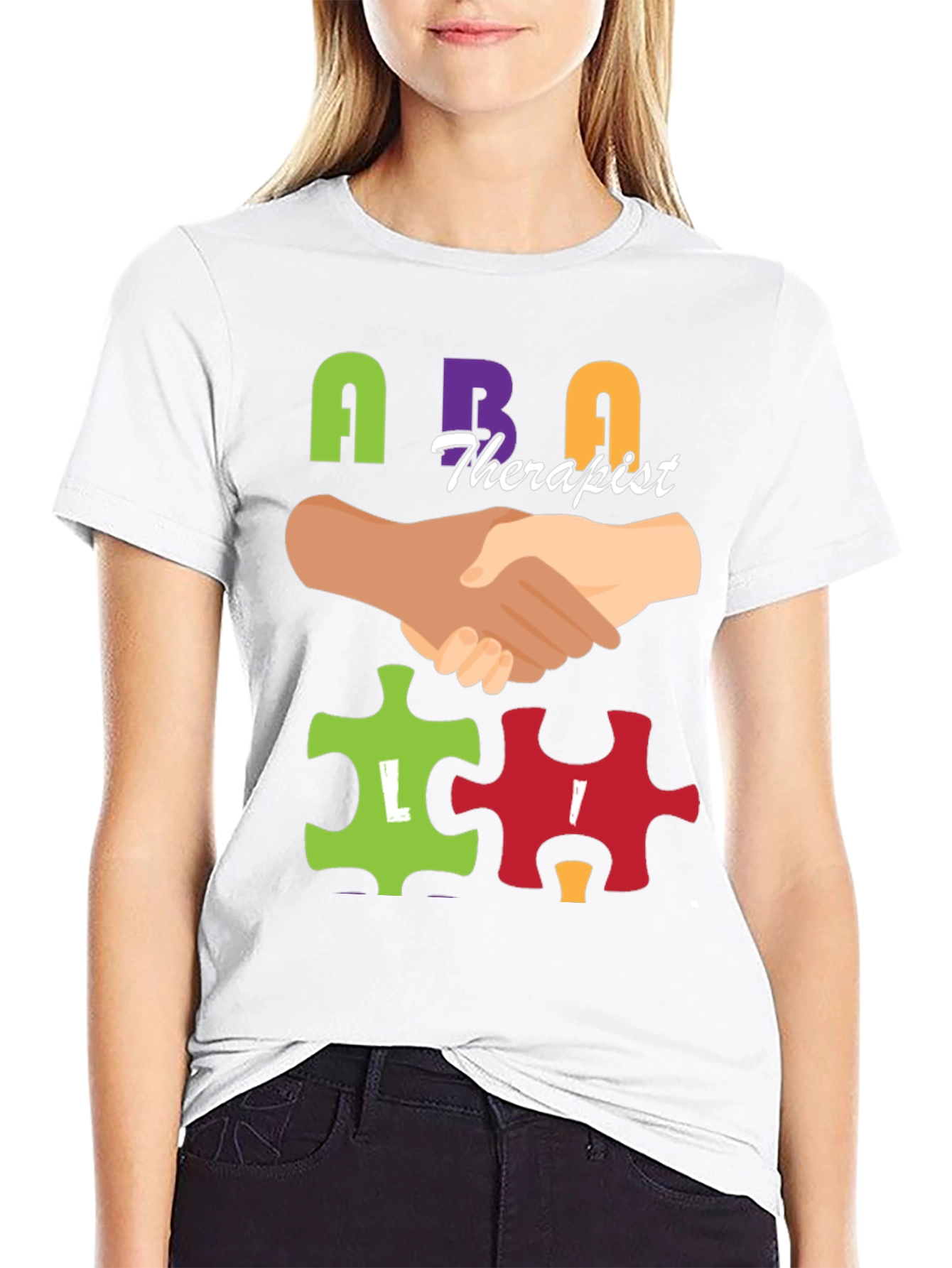 ABA Therapist Puzzle Piece T-Shirt Autism Awareness