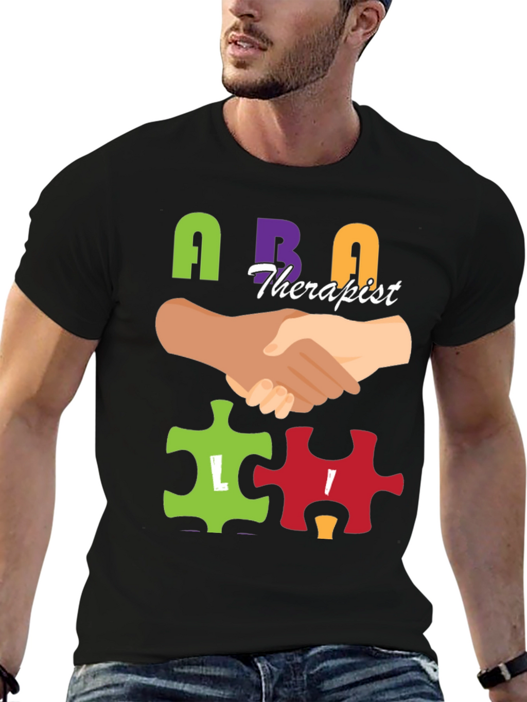 ABA Therapist Puzzle Piece T-Shirt Autism Awareness