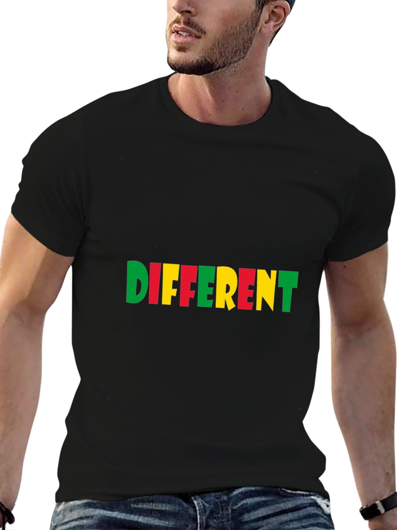 Different Graphic Tee - Stylish Black Cotton T-Shirt