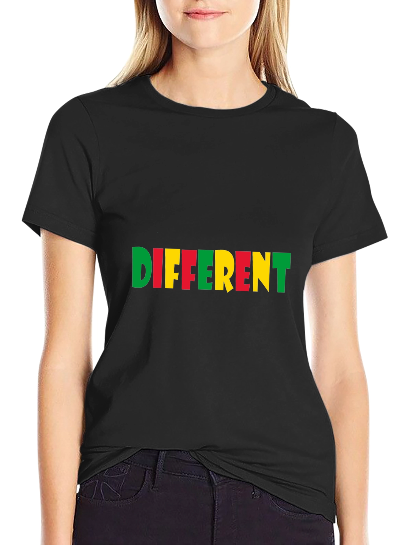 Different Graphic Tee - Stylish Black Cotton T-Shirt