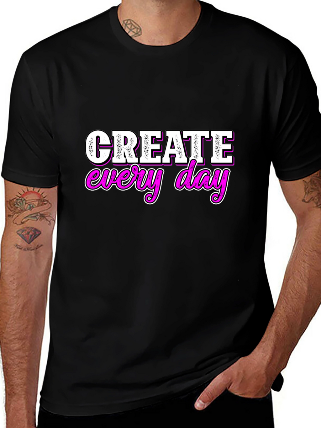 Create Every Day Graphic Tee - Black