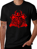 Folk Punk Viking Skull Graphic T-Shirt