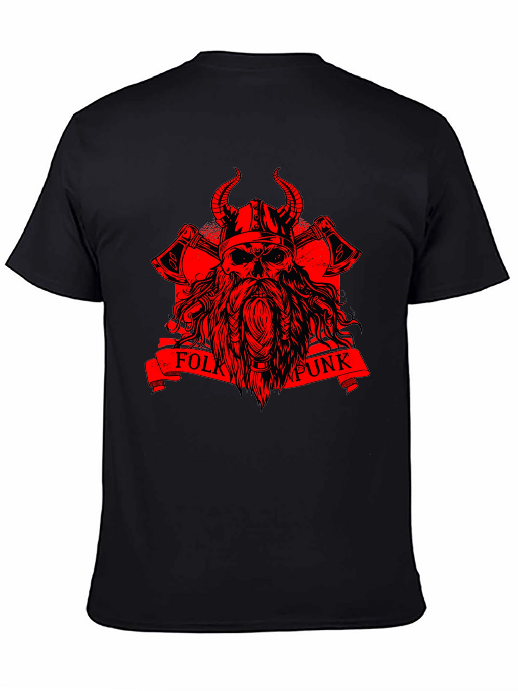 Folk Punk Viking Skull Graphic T-Shirt