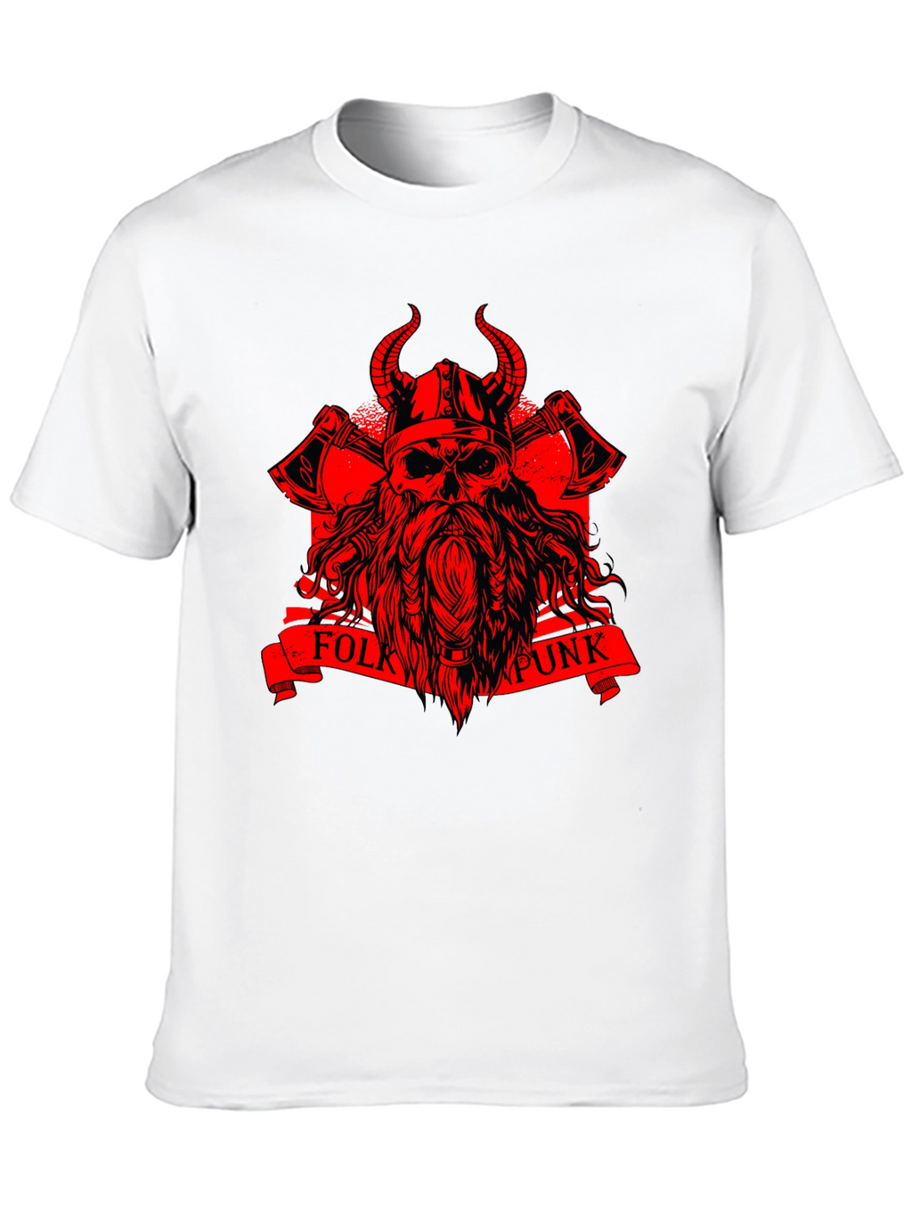 Folk Punk Viking Skull Graphic T-Shirt