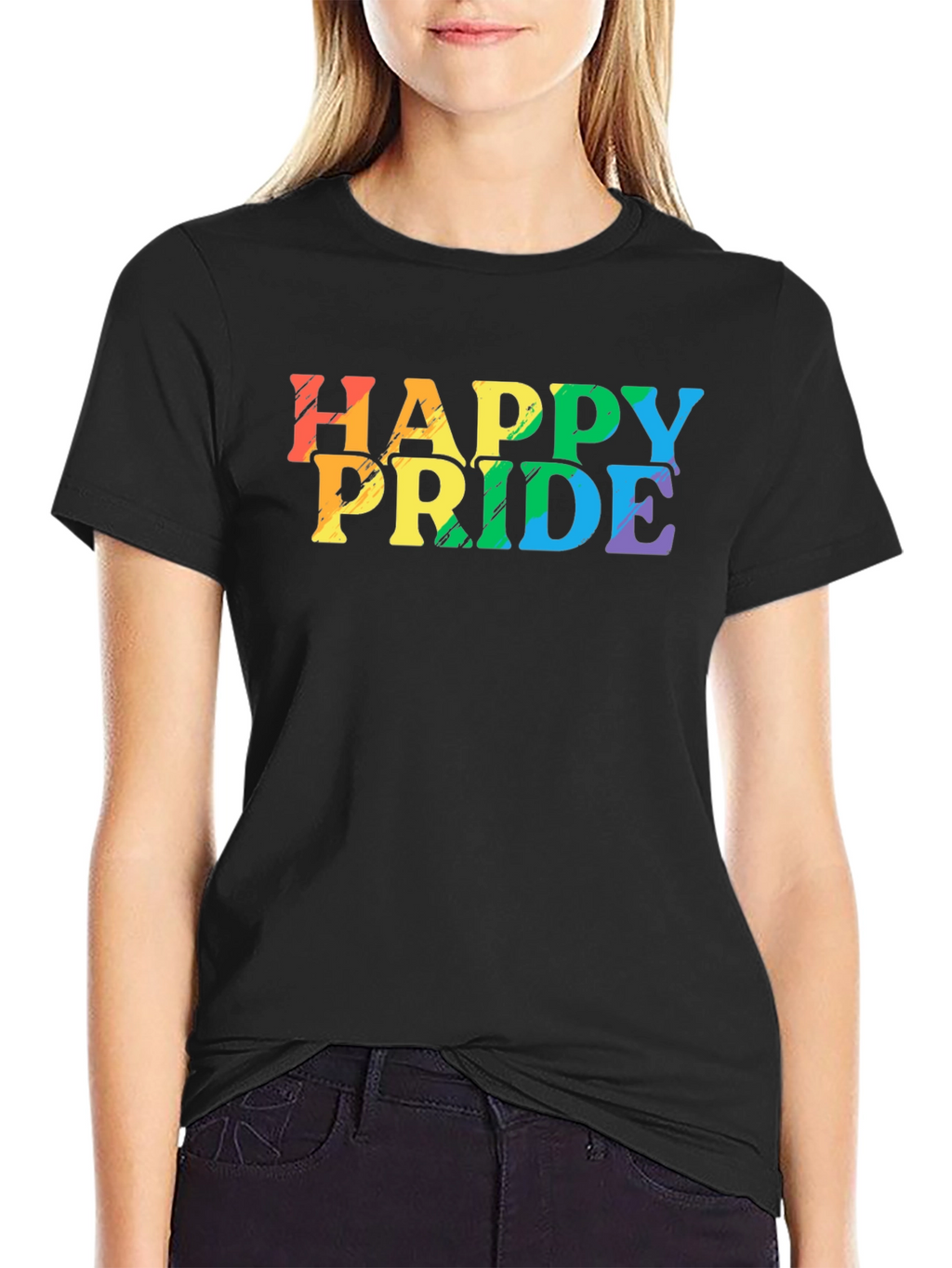 Happy Pride T-Shirt - Rainbow LGBT Graphic Tee