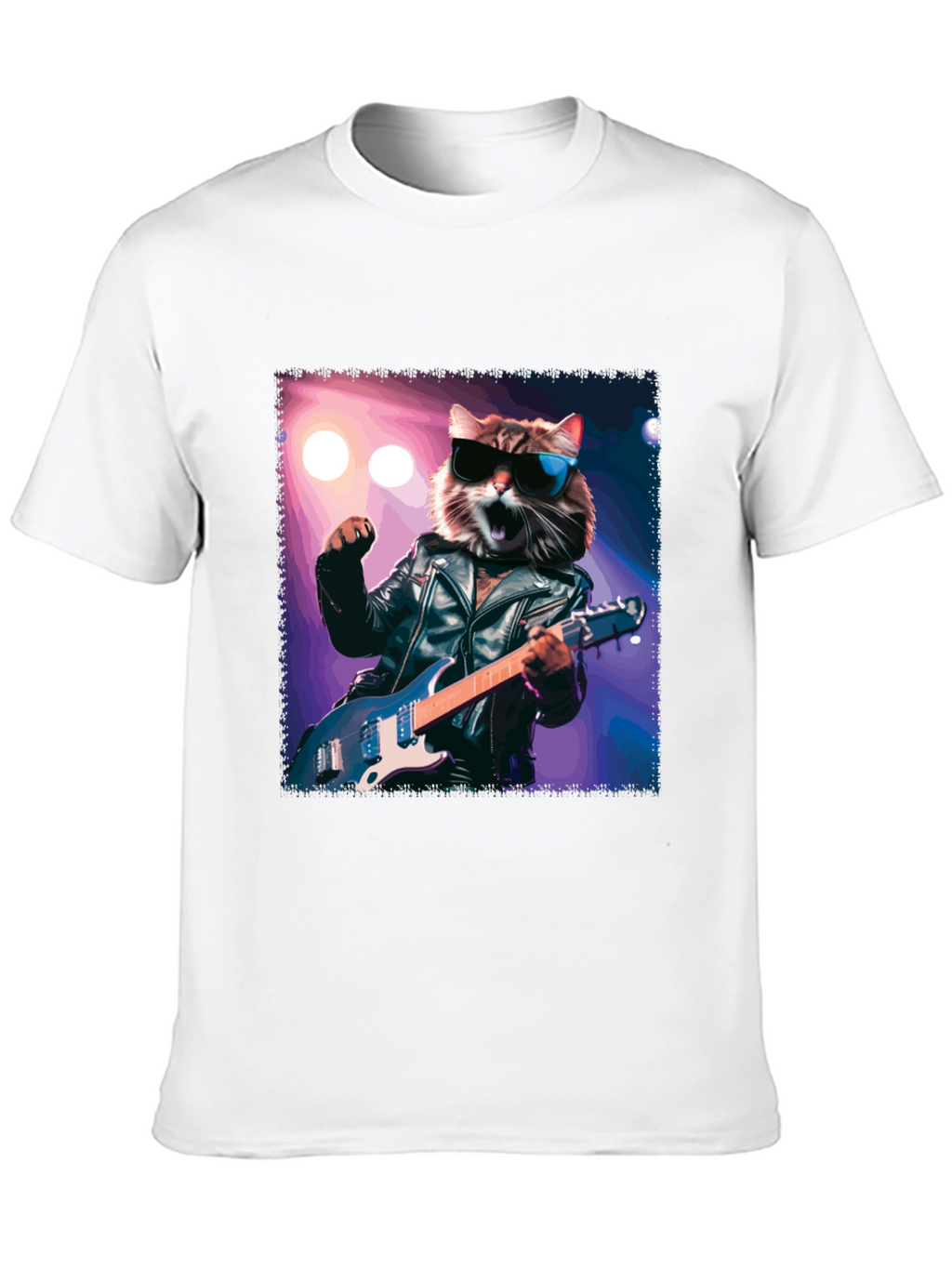 Rockstar Cat T-Shirt - Cool Cat with Guitar