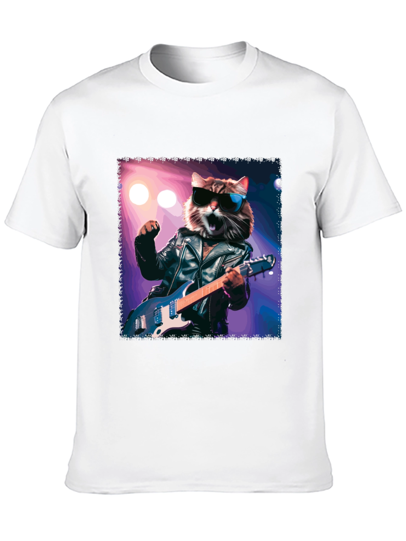 Rockstar Cat T-Shirt - Cool Cat with Guitar