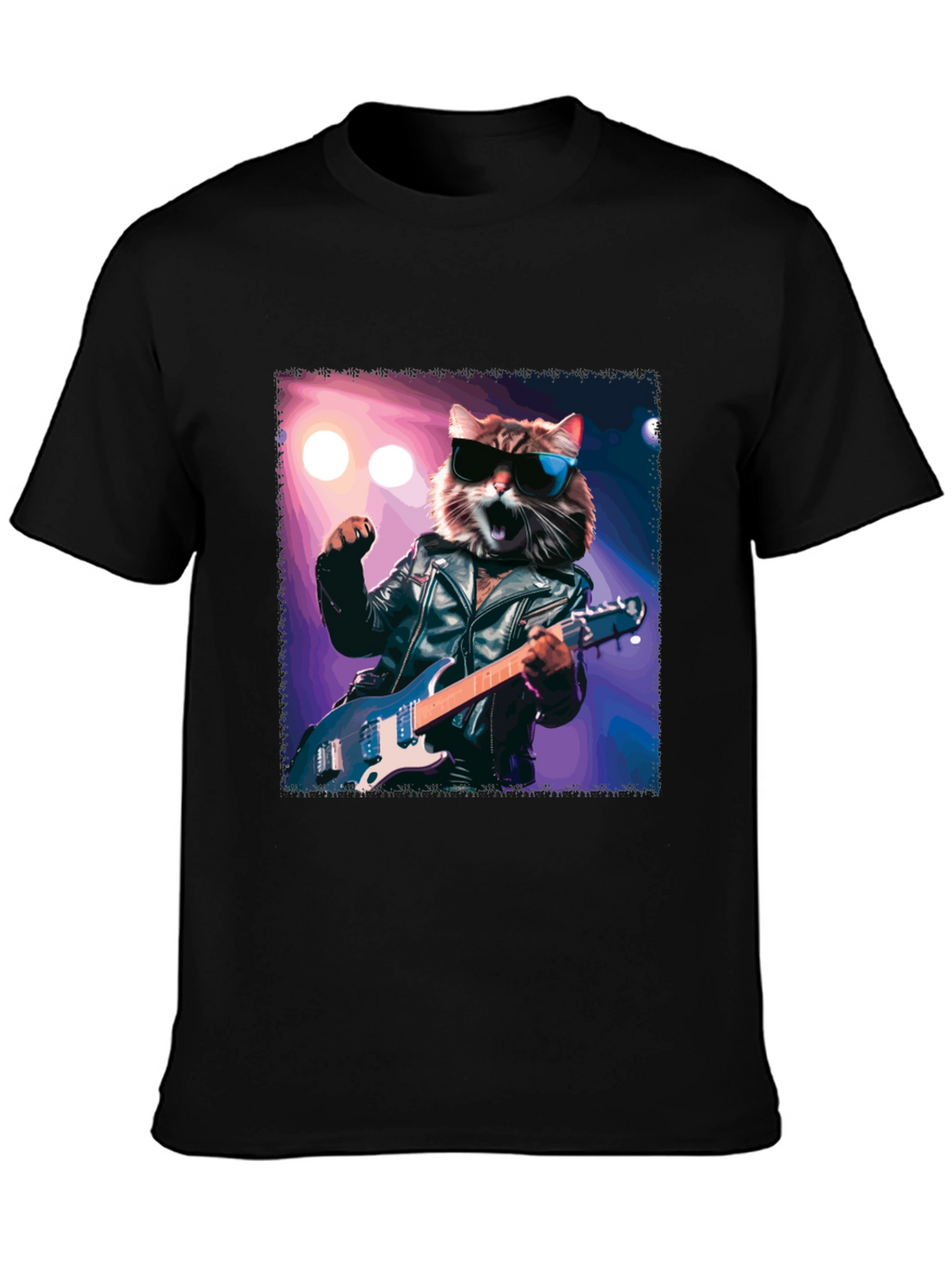 Rockstar Cat T-Shirt - Cool Cat with Guitar