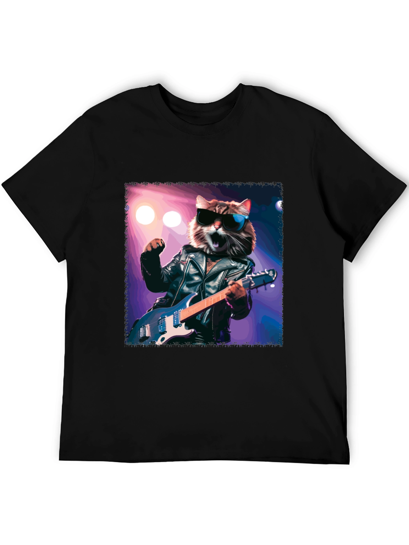 Rockstar Cat T-Shirt - Cool Cat with Guitar