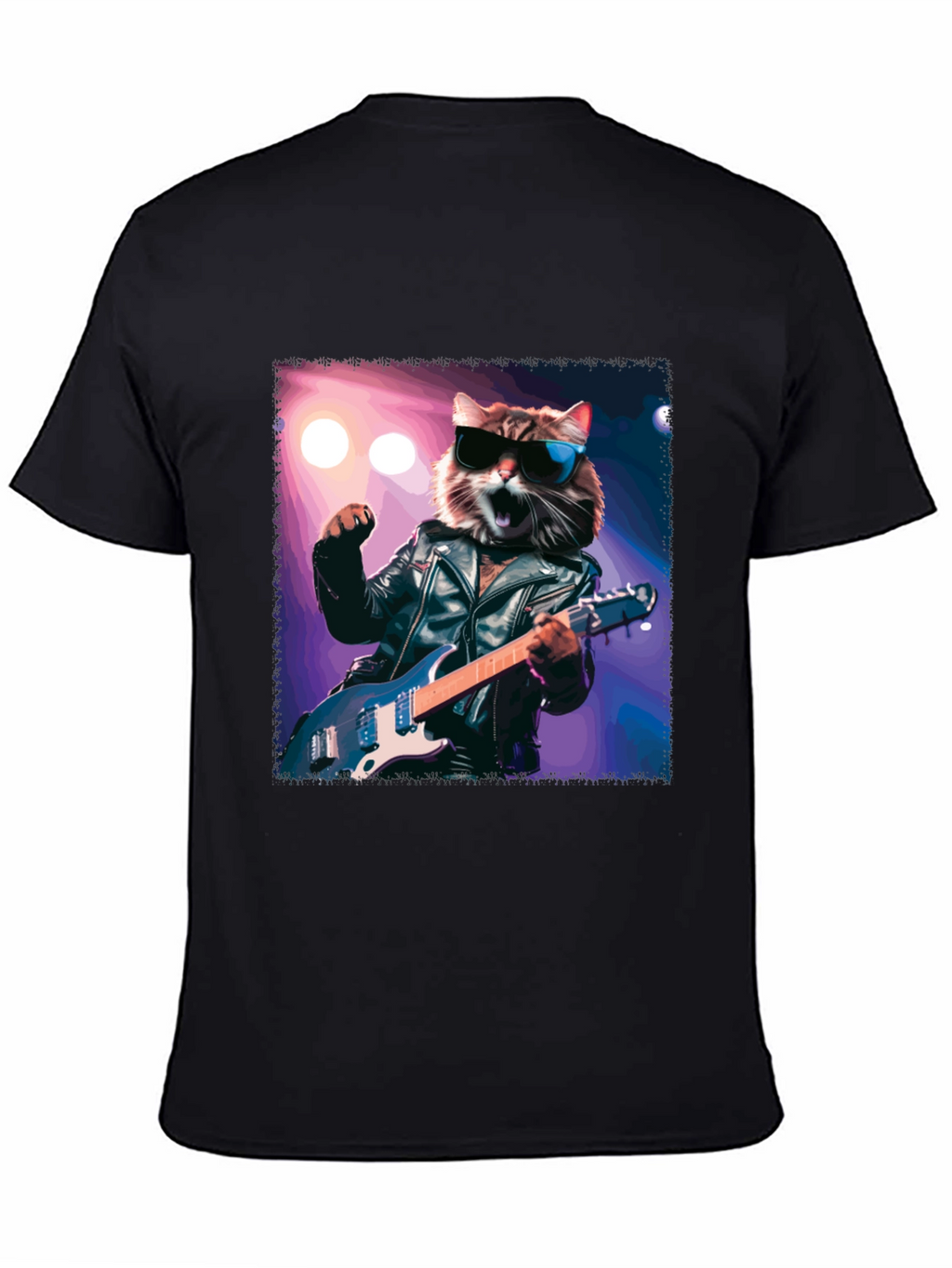 Rockstar Cat T-Shirt - Cool Cat with Guitar