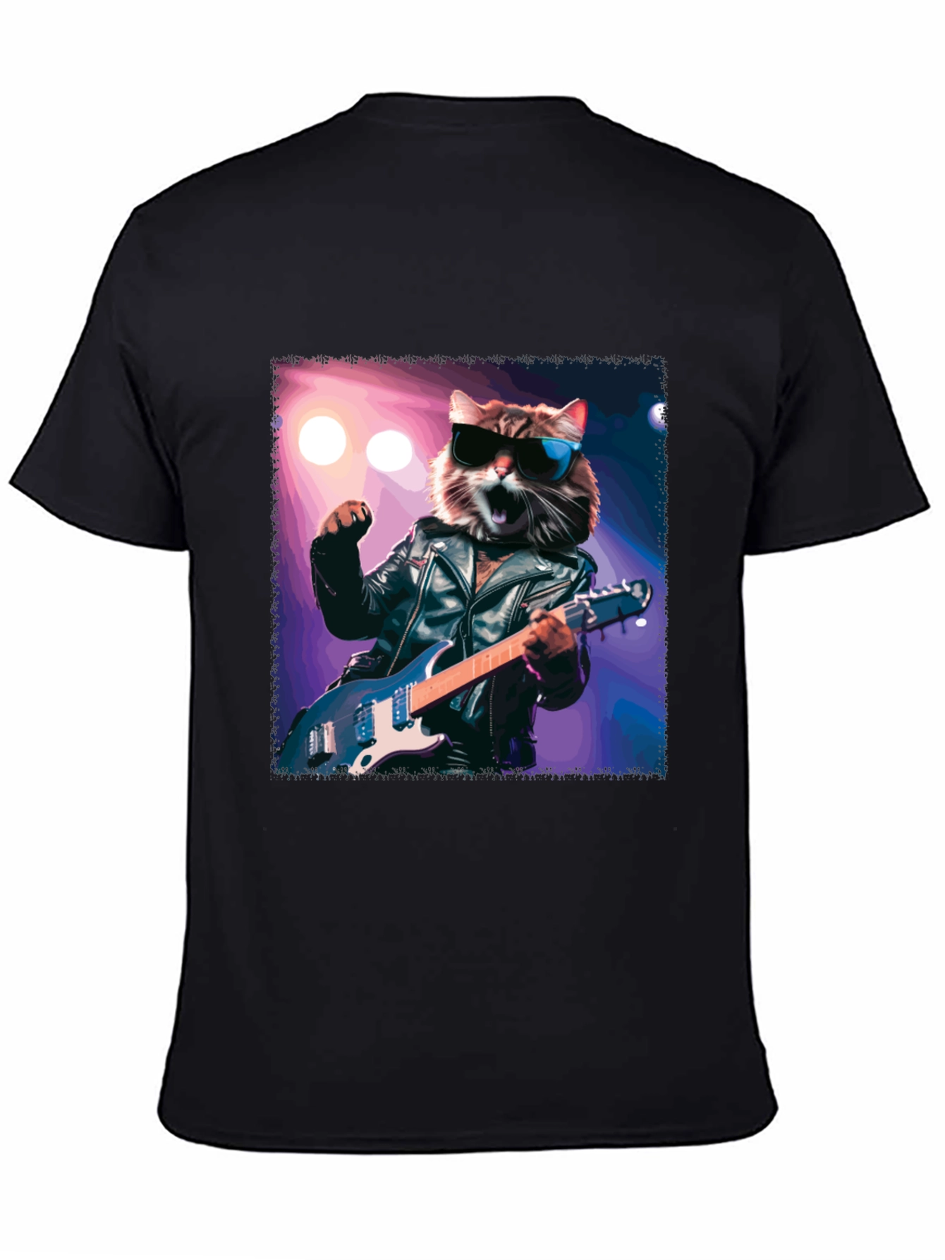 Rockstar Cat T-Shirt - Cool Cat with Guitar