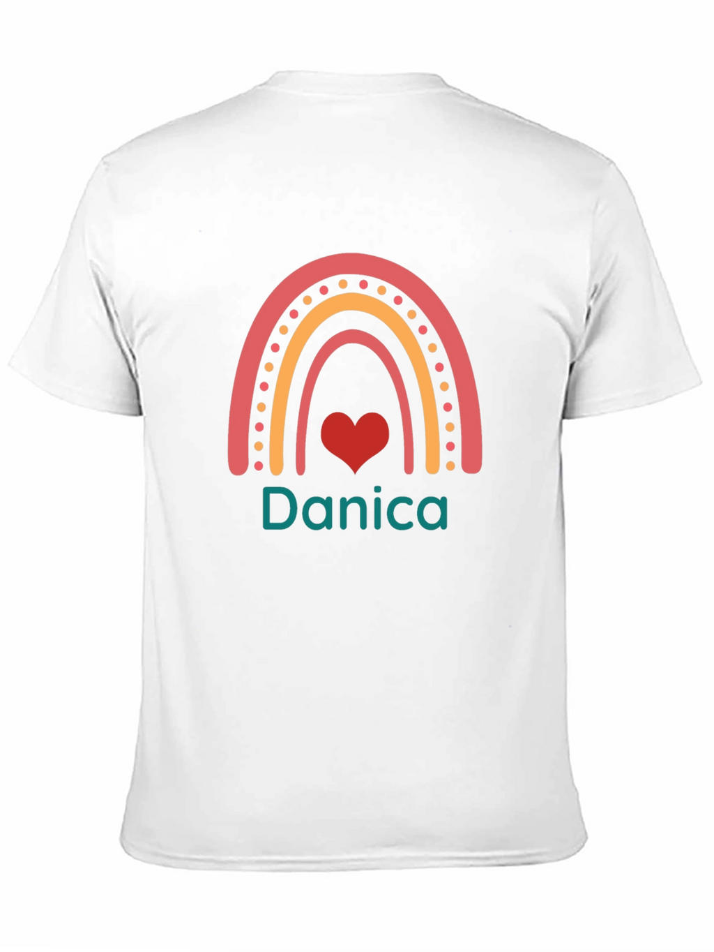 Personalized Rainbow Danica Heart T-Shirt