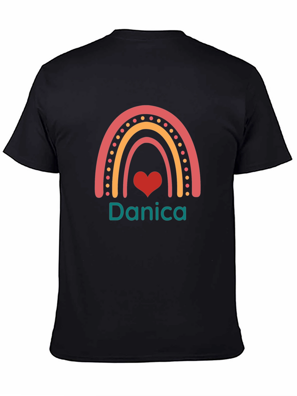 Personalized Rainbow Danica Heart T-Shirt