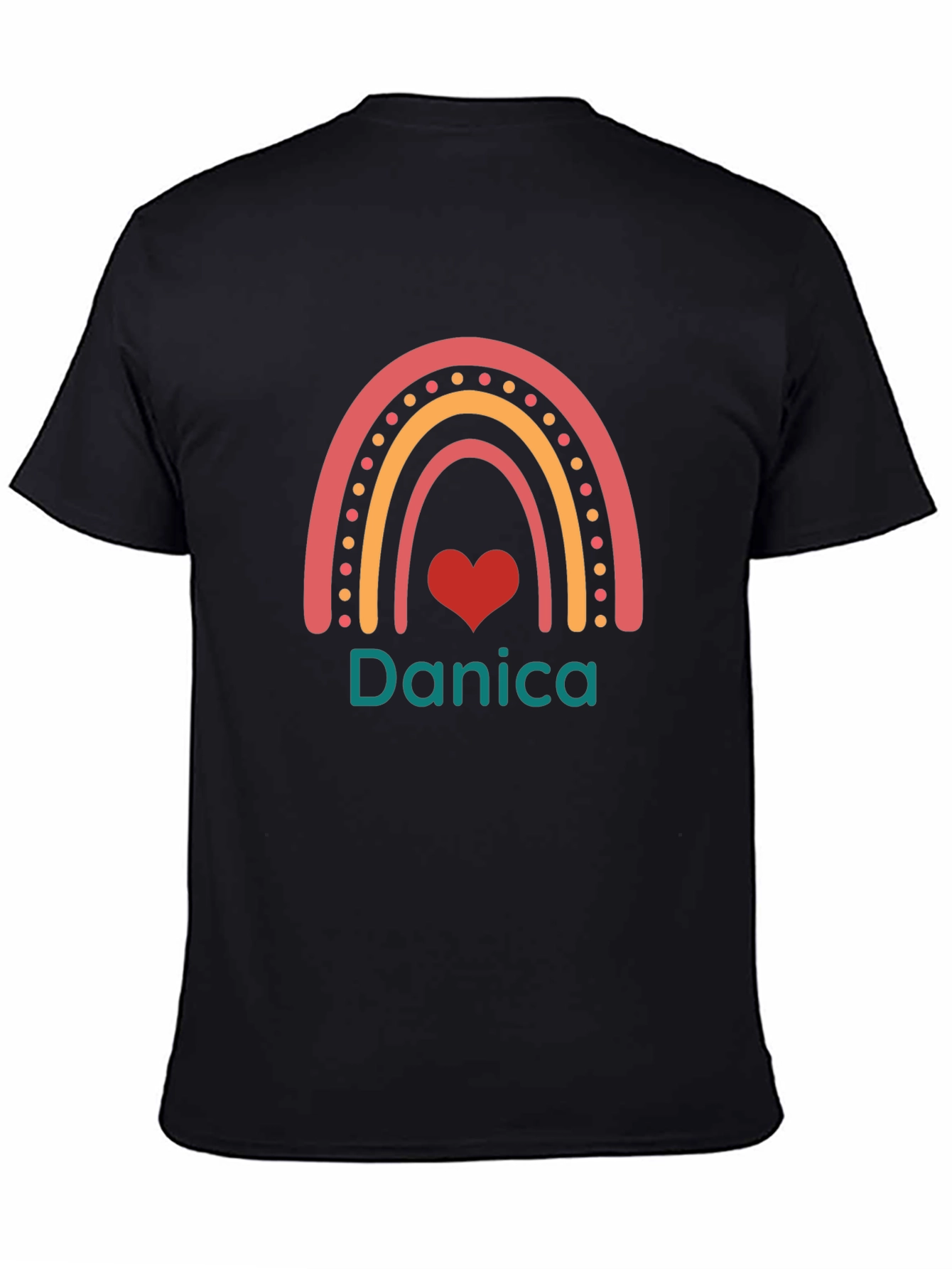 Personalized Rainbow Danica Heart T-Shirt