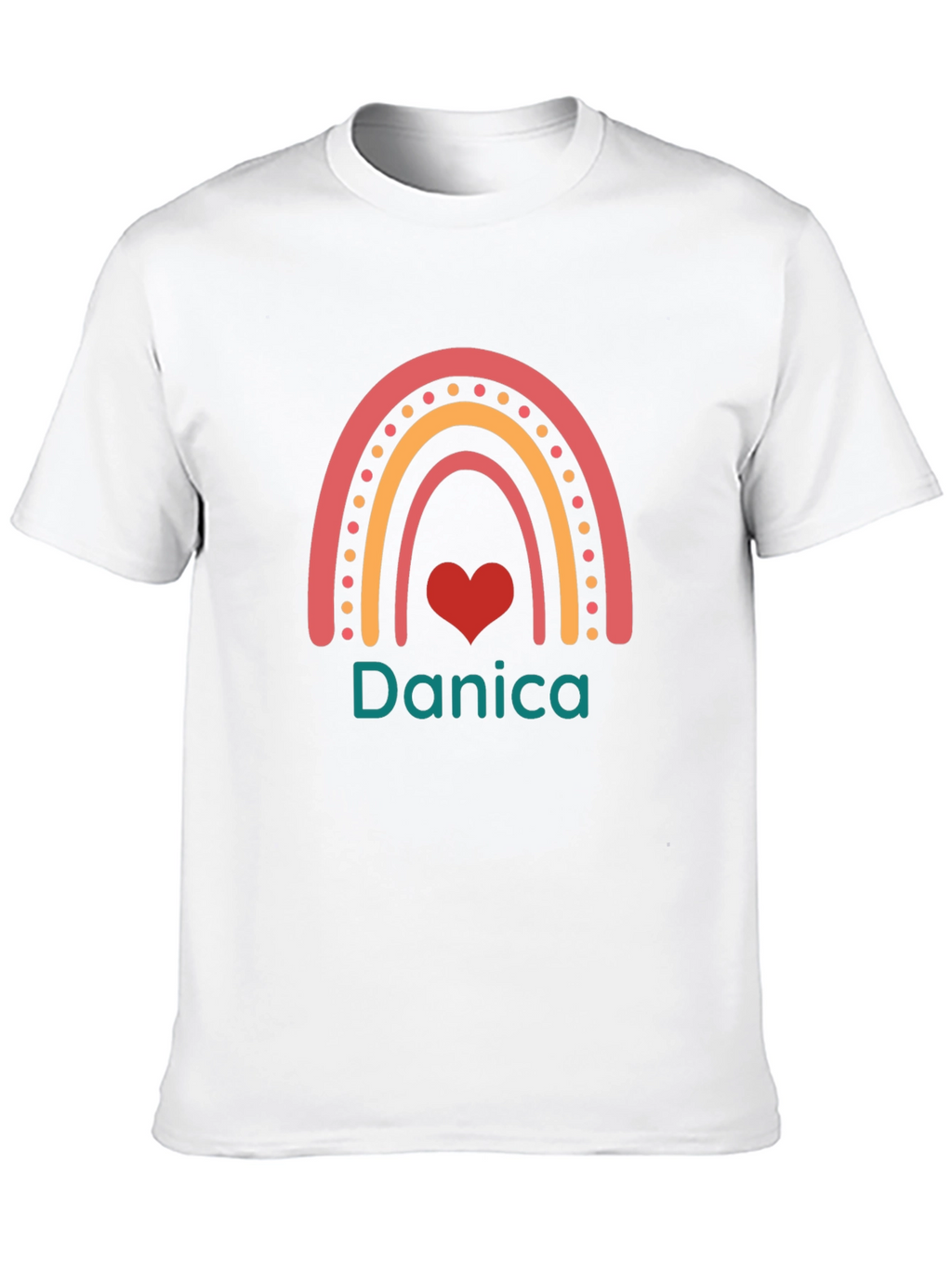 Personalized Rainbow Danica Heart T-Shirt