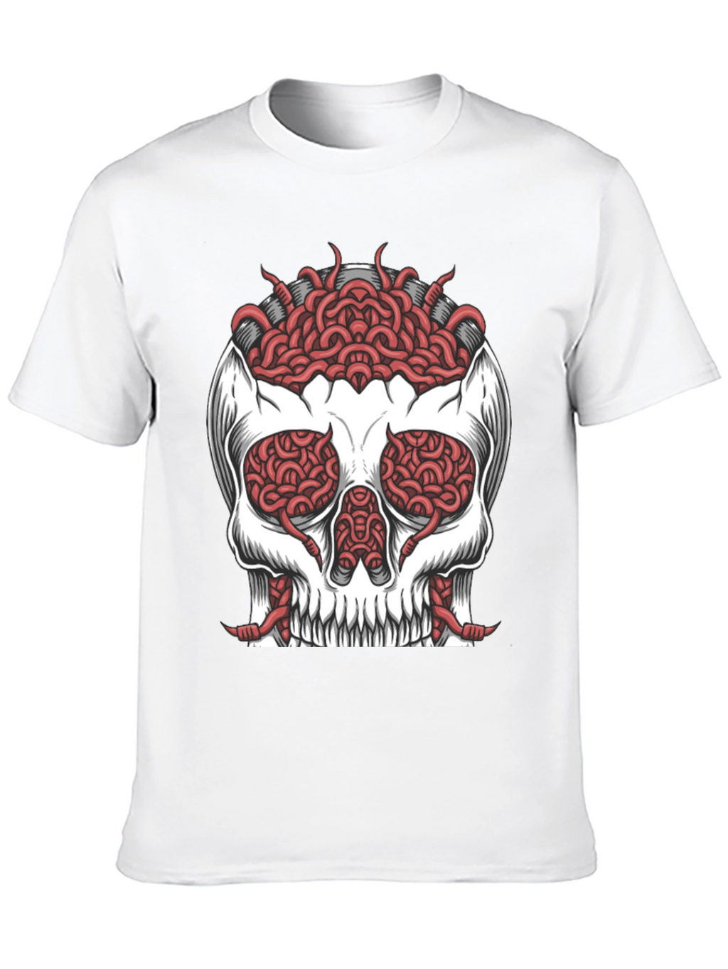 Skull Brain T-Shirt - Edgy Graphic Tee