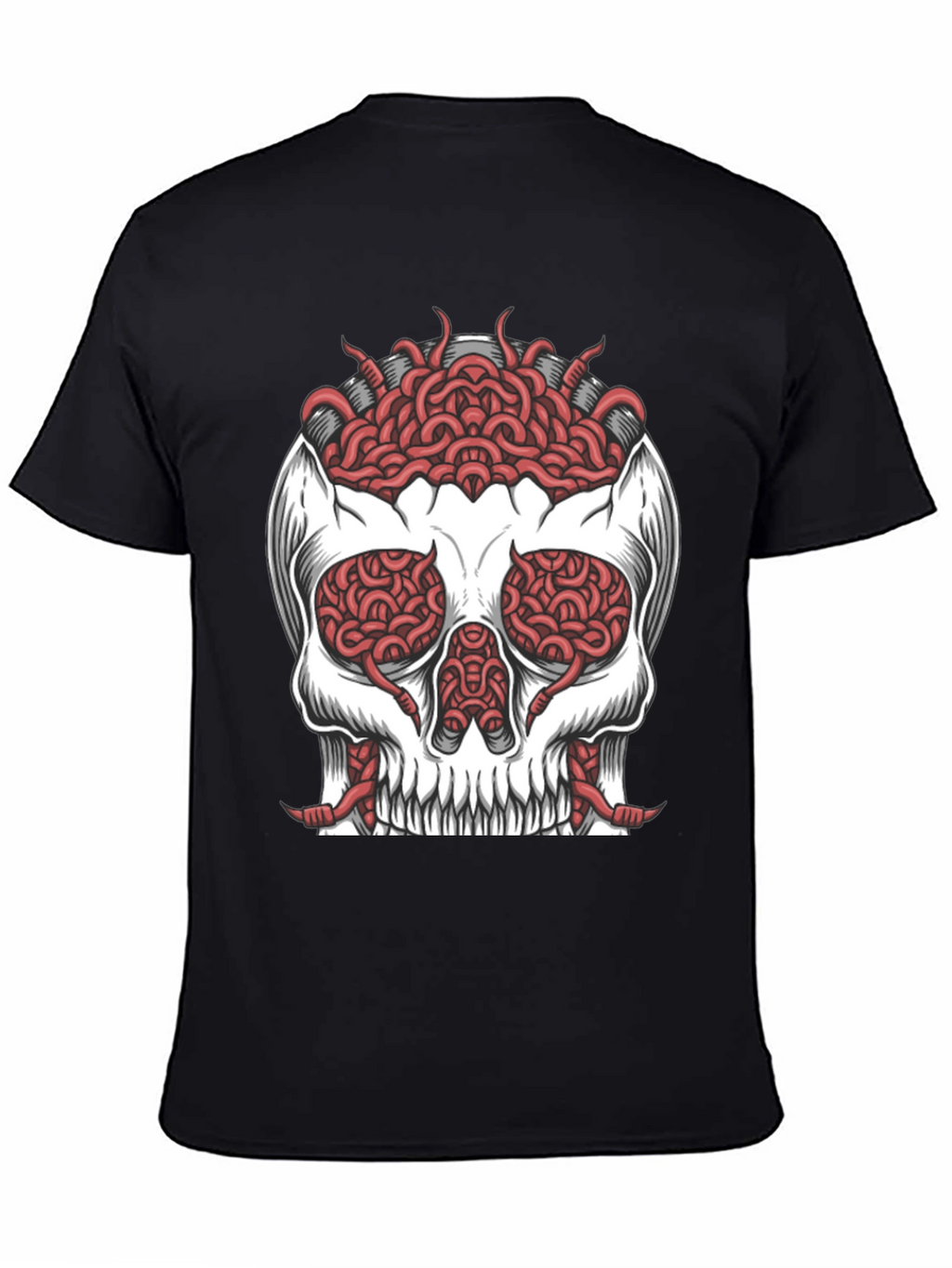 Skull Brain T-Shirt - Edgy Graphic Tee