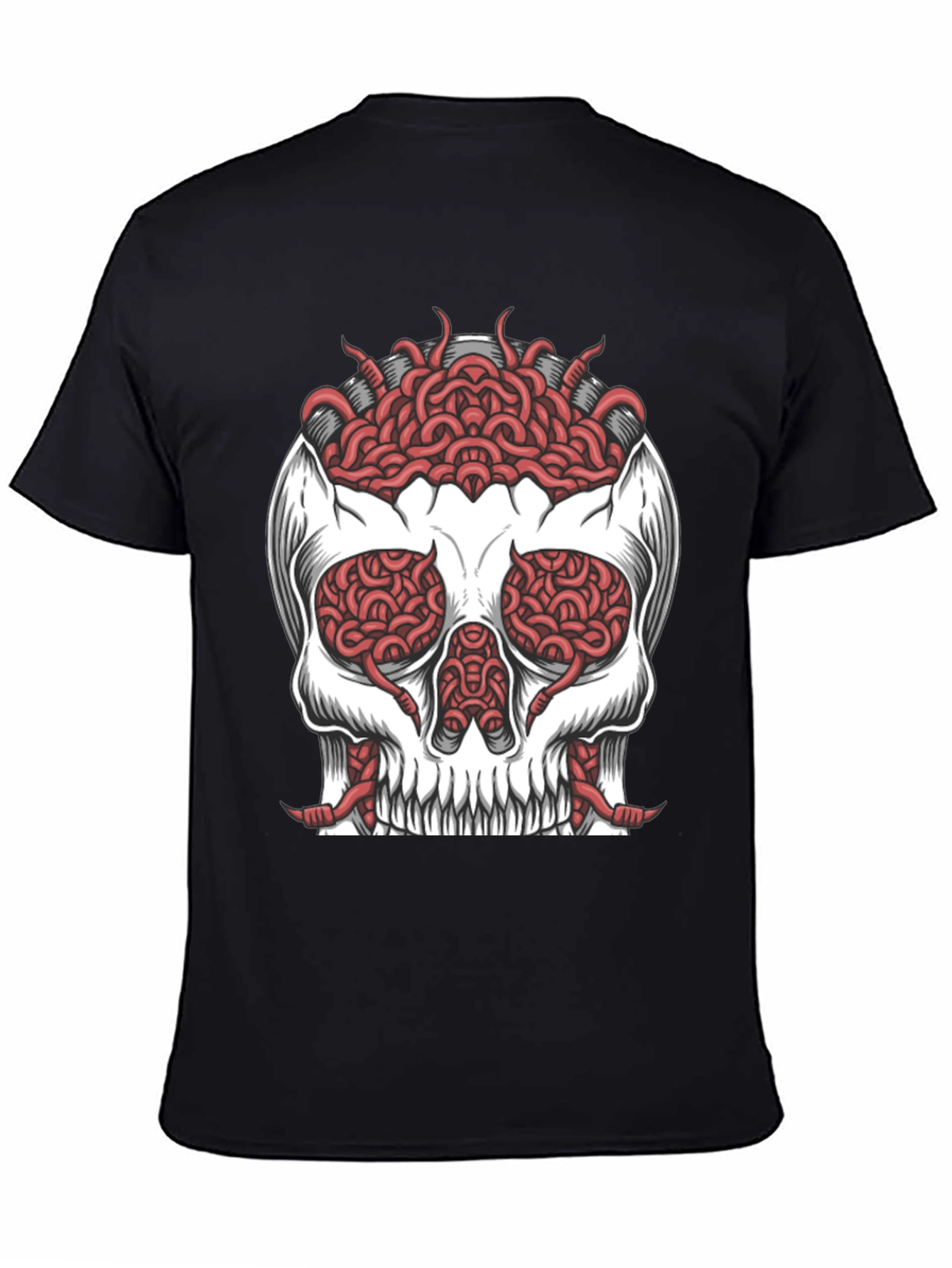 Skull Brain T-Shirt - Edgy Graphic Tee