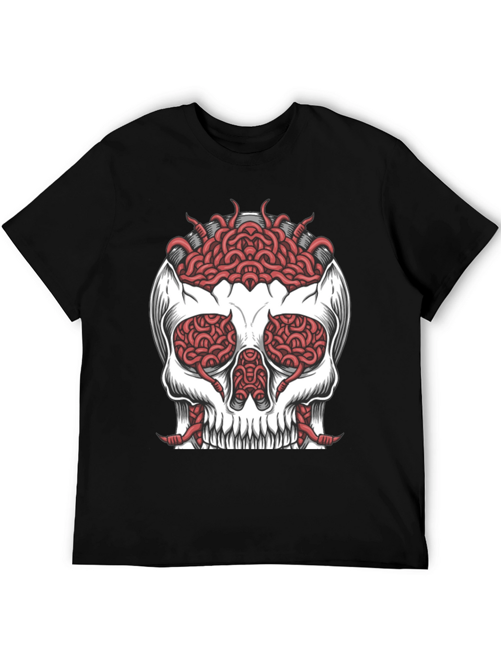 Skull Brain T-Shirt - Edgy Graphic Tee