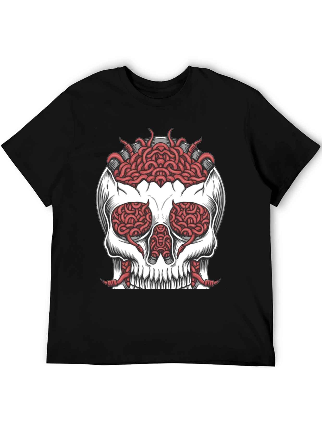 Skull Brain T-Shirt - Edgy Graphic Tee