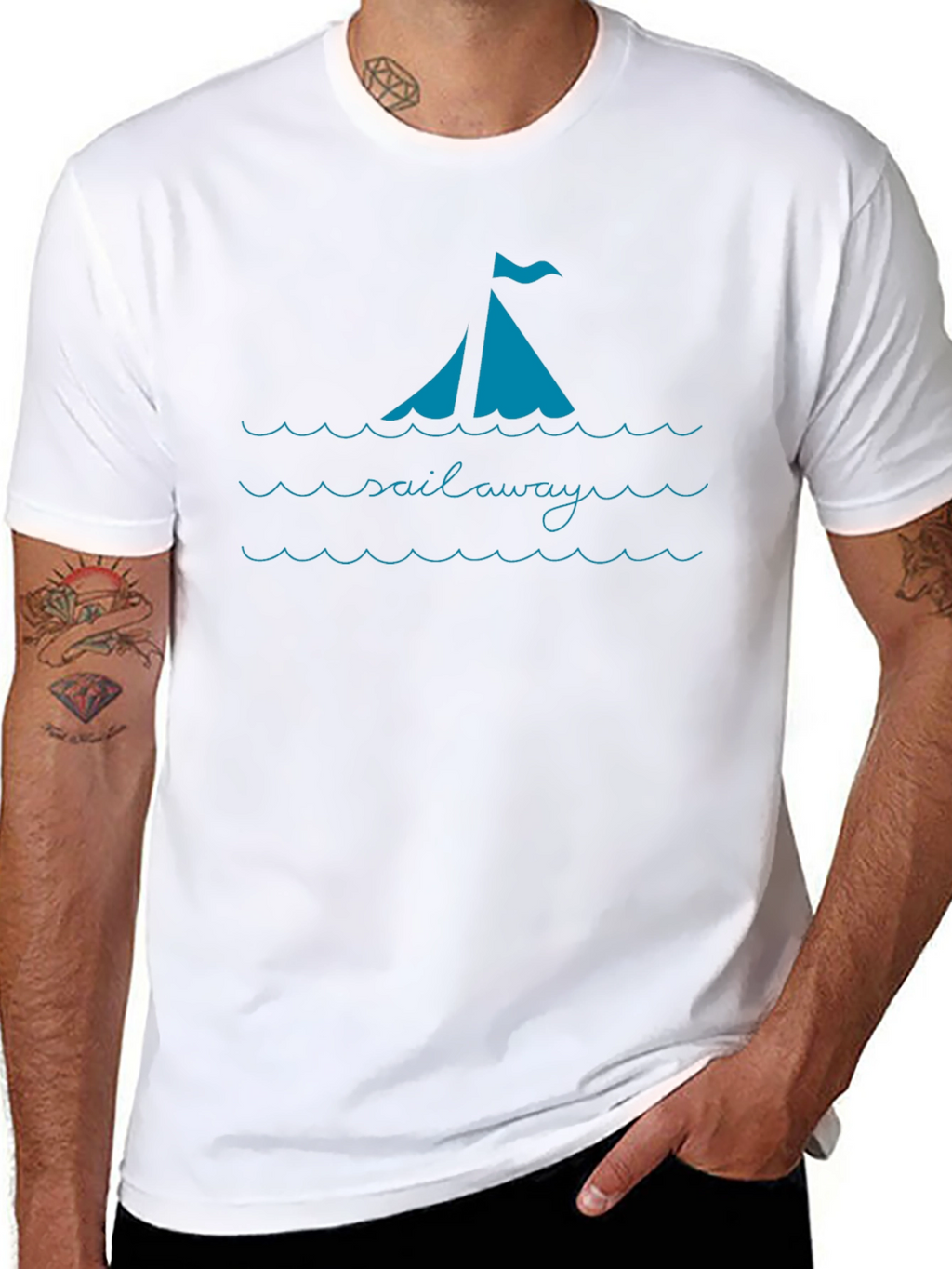 Sail Away Graphic Tee - Casual Black T-Shirt