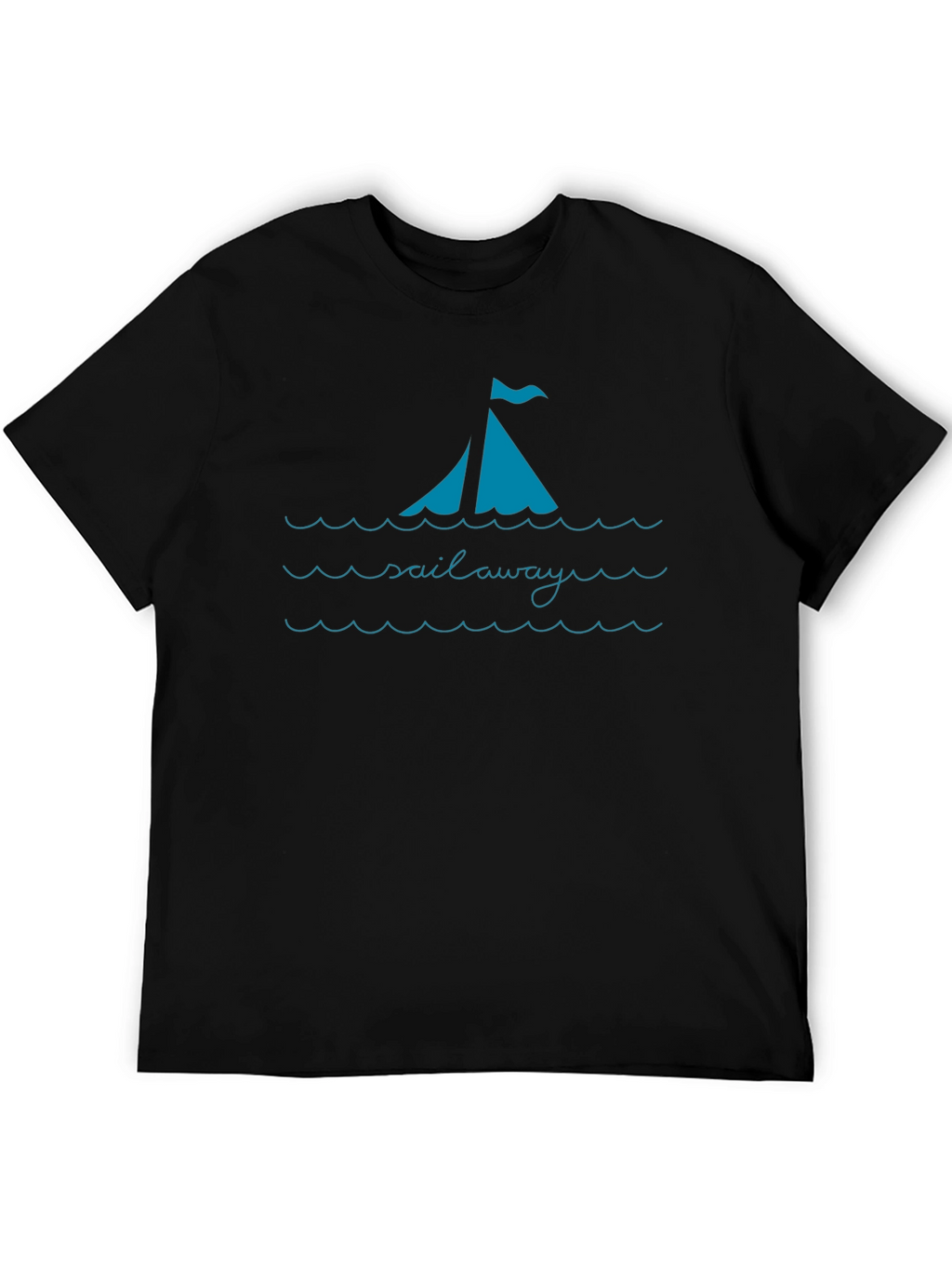 Sail Away Graphic Tee - Casual Black T-Shirt