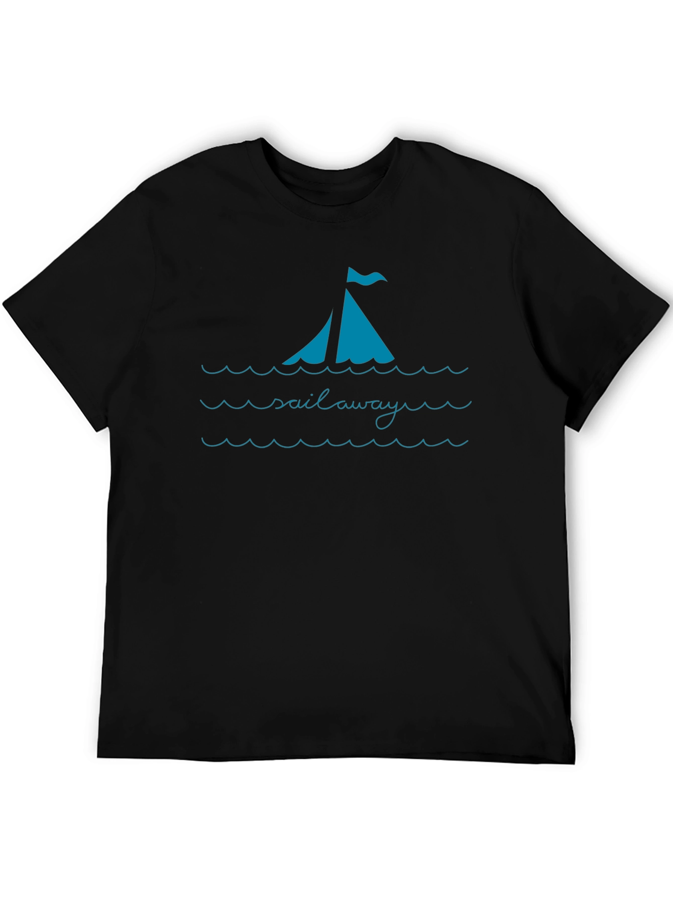 Sail Away Graphic Tee - Casual Black T-Shirt