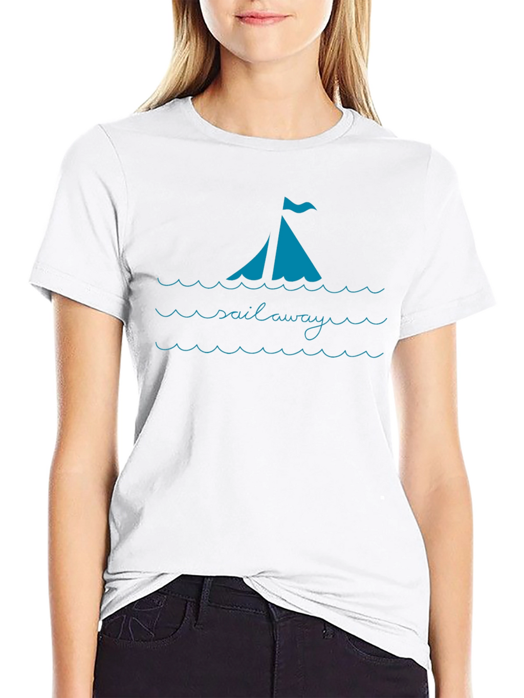 Sail Away Graphic Tee - Casual Black T-Shirt
