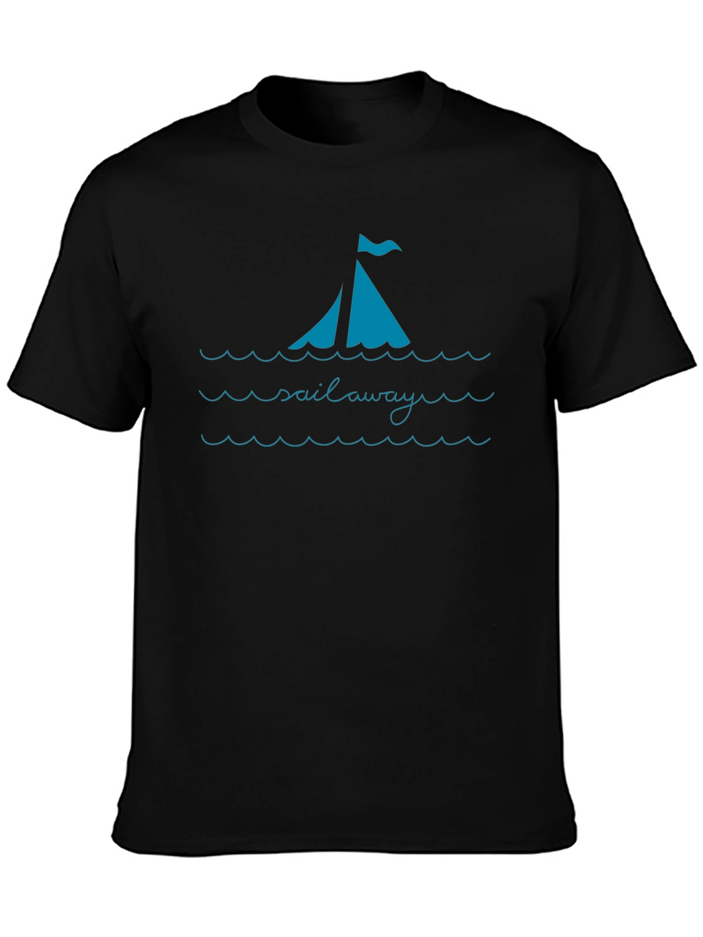 Sail Away Graphic Tee - Casual Black T-Shirt