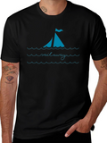 Sail Away Graphic Tee - Casual Black T-Shirt