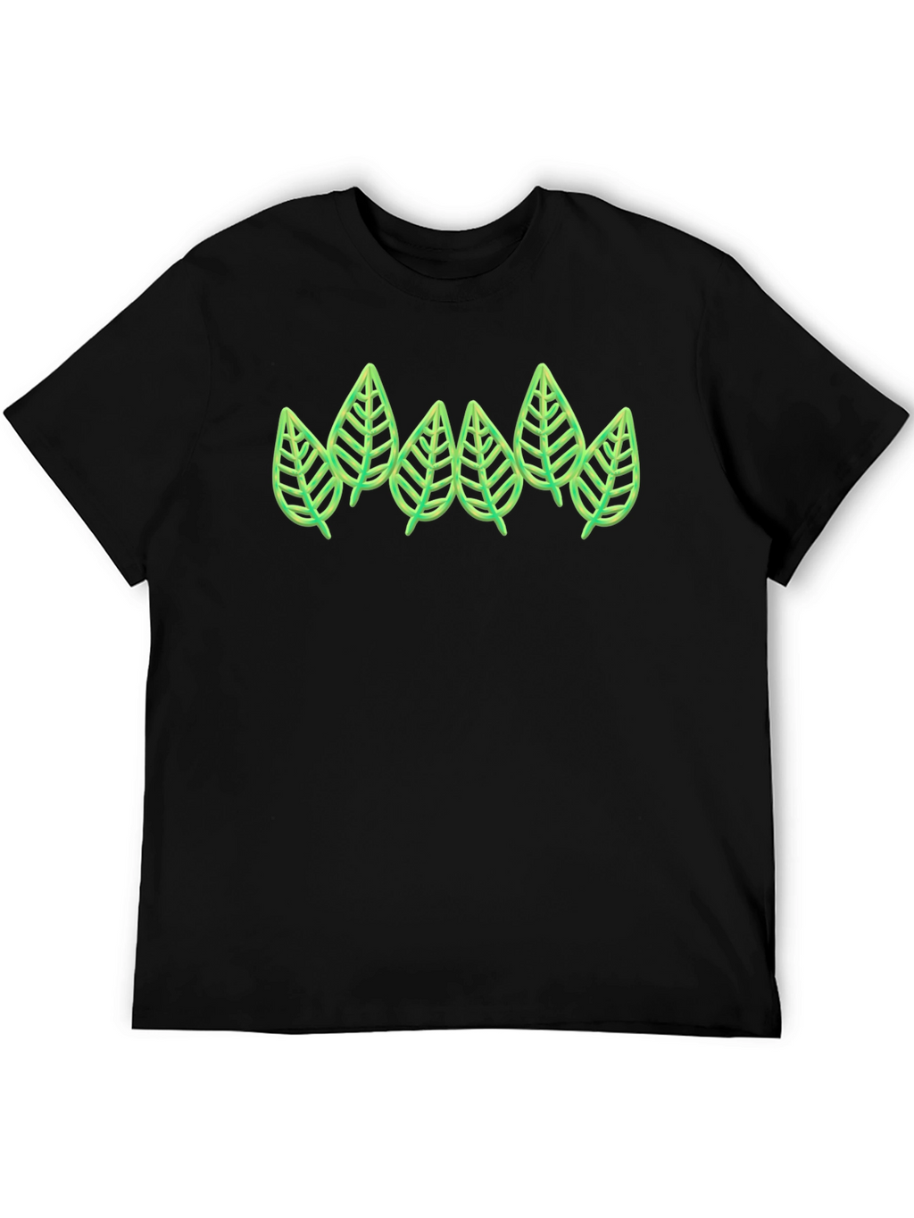 Leaf Design Black T-Shirt