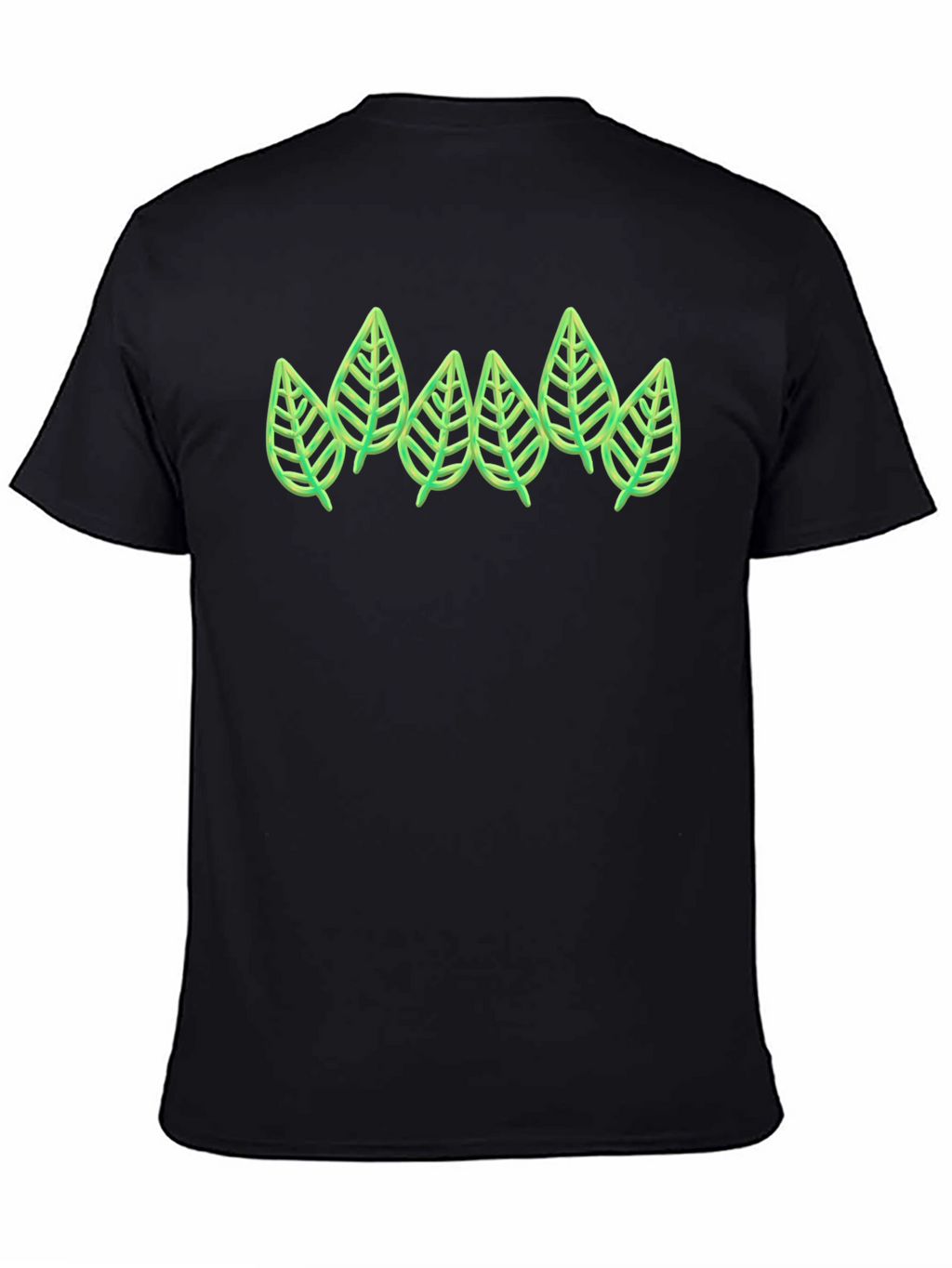 Leaf Design Black T-Shirt