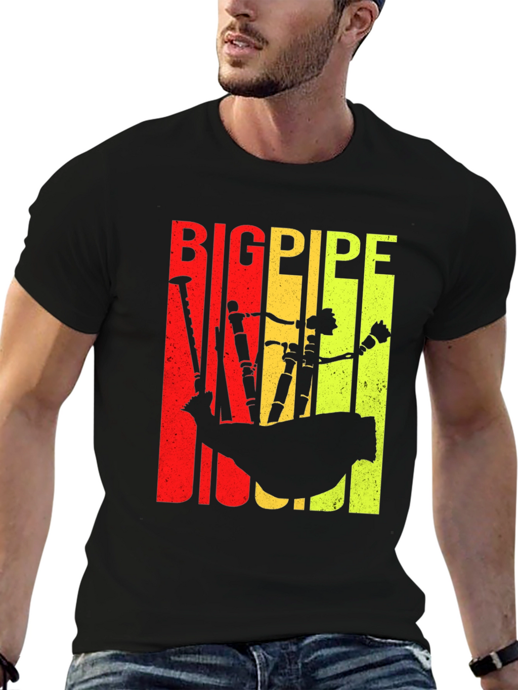 Bigpipe T-Shirt - Bagpipe Silhouette Tee
