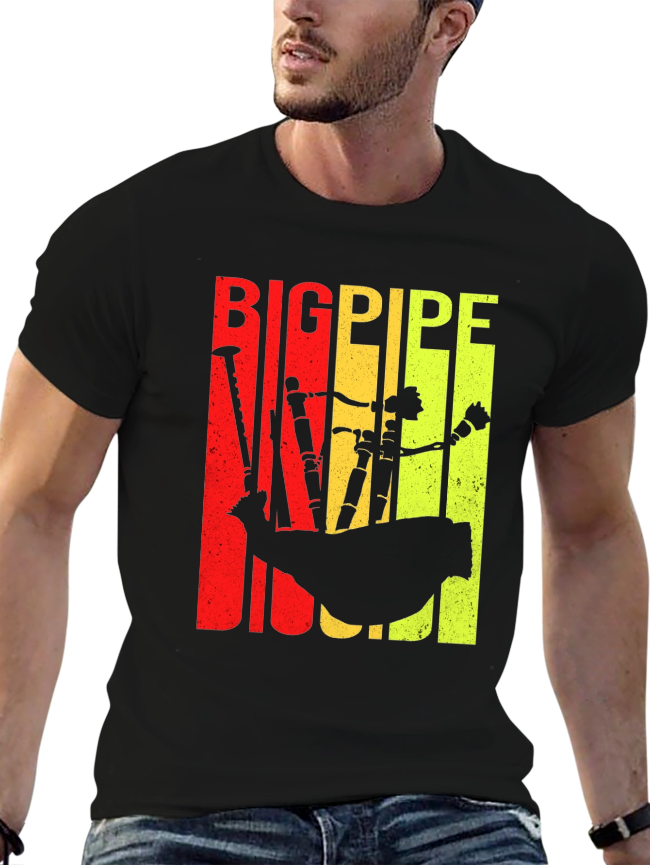 Bigpipe T-Shirt - Bagpipe Silhouette Tee