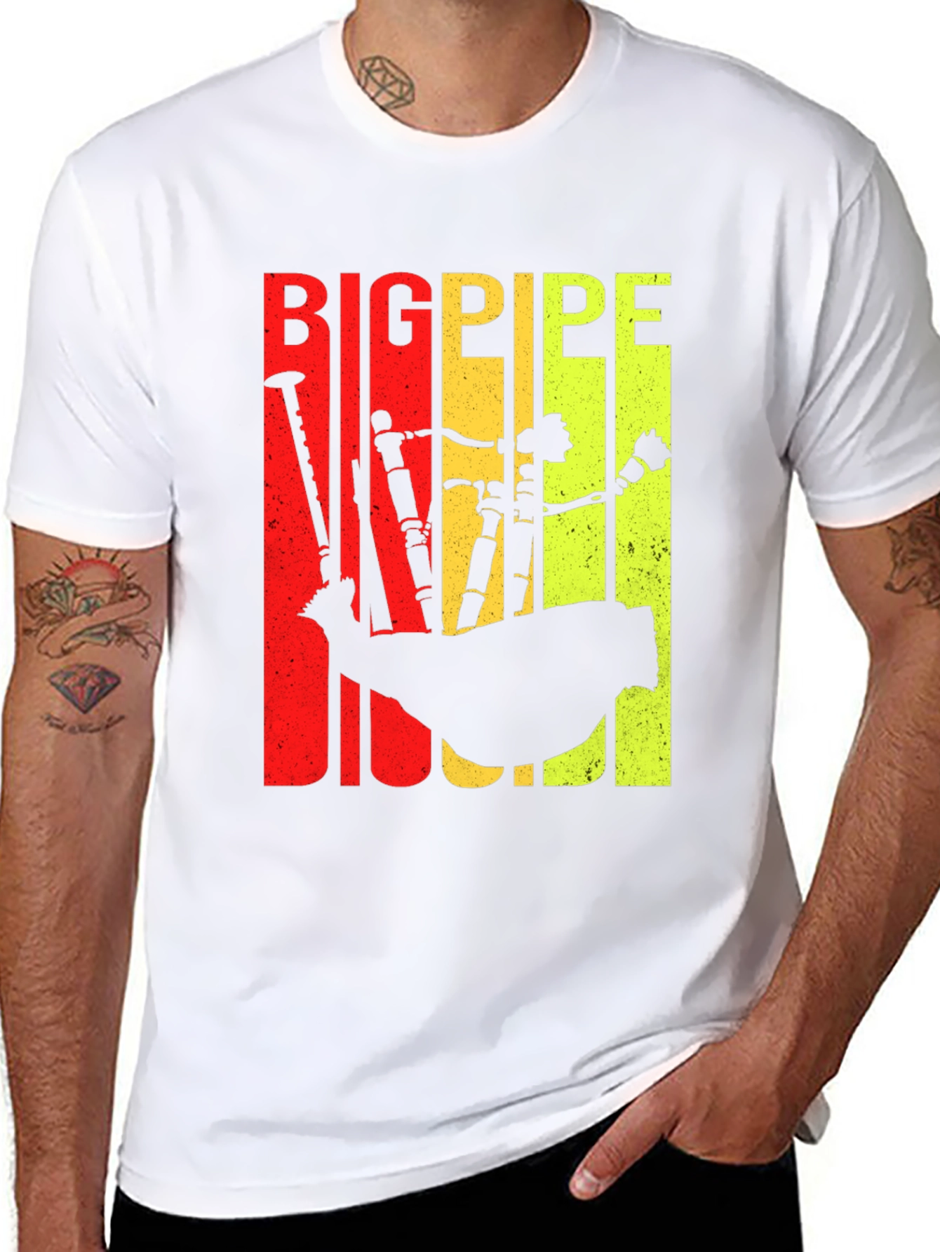 Bigpipe T-Shirt - Bagpipe Silhouette Tee