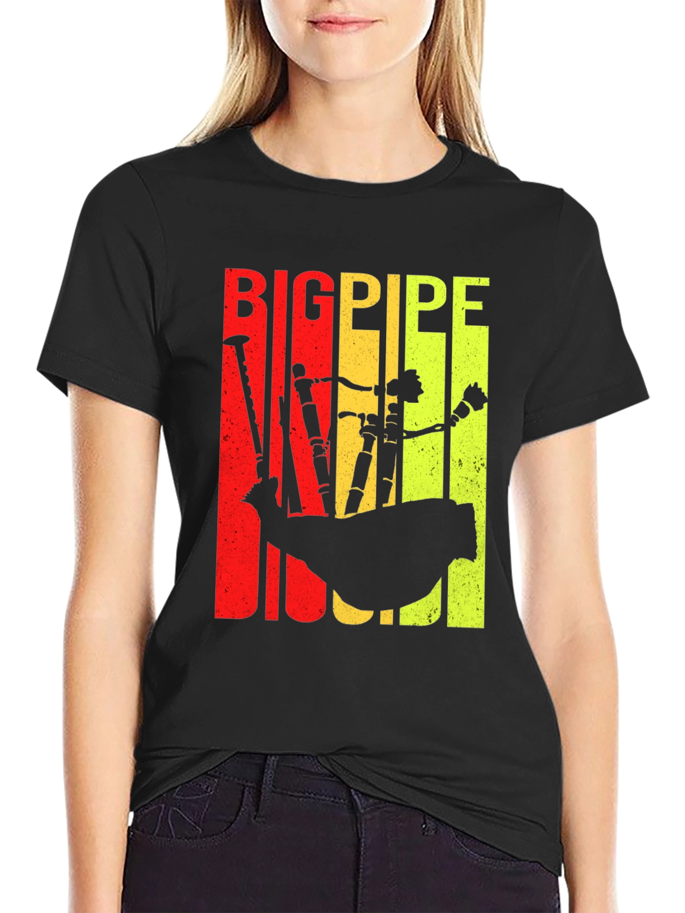 Bigpipe T-Shirt - Bagpipe Silhouette Tee