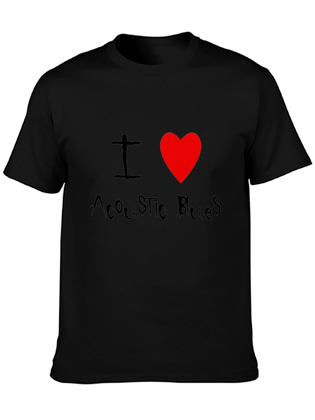 I Heart Acoustic Blues Graphic Tee - Black