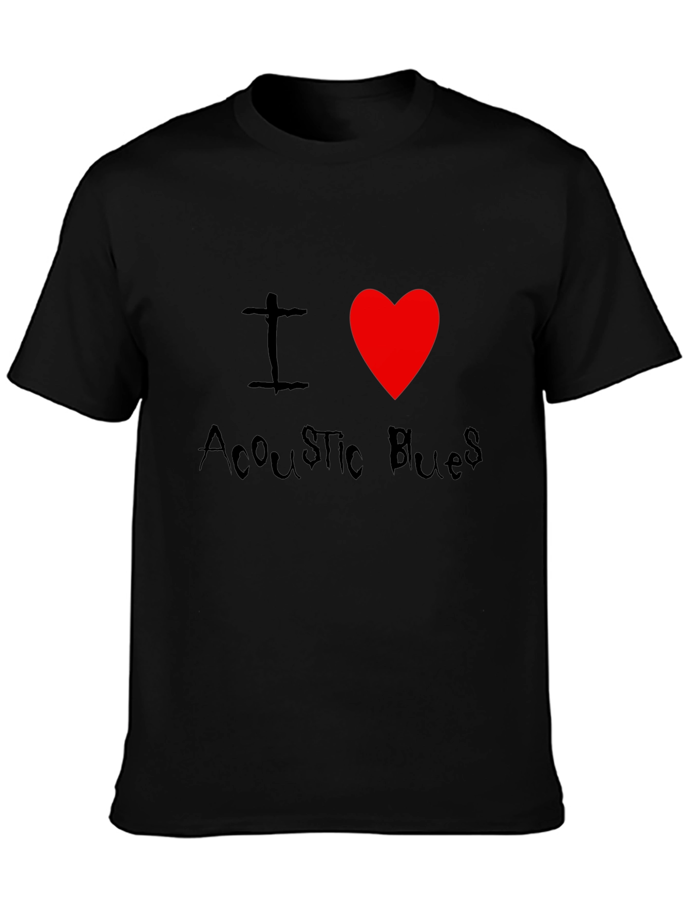 I Heart Acoustic Blues Graphic Tee - Black