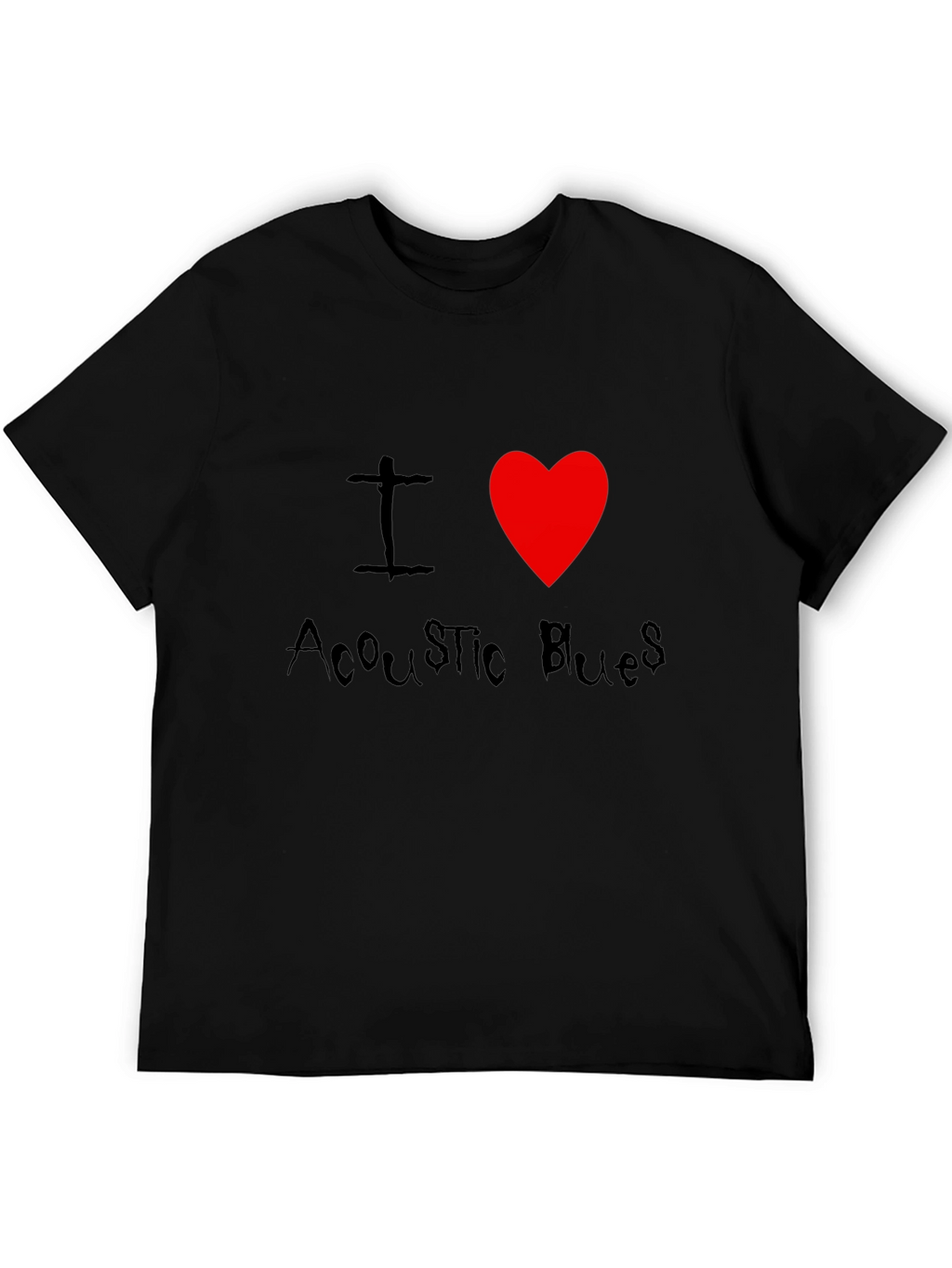 I Heart Acoustic Blues Graphic Tee - Black