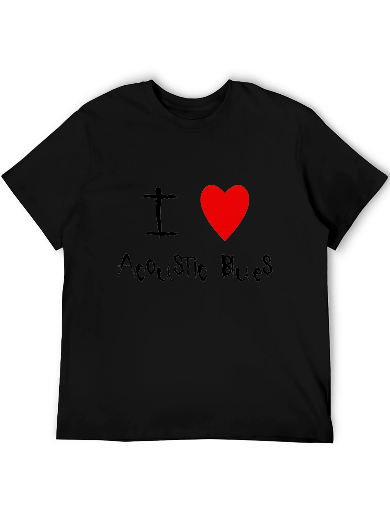 I Heart Acoustic Blues Graphic Tee - Black