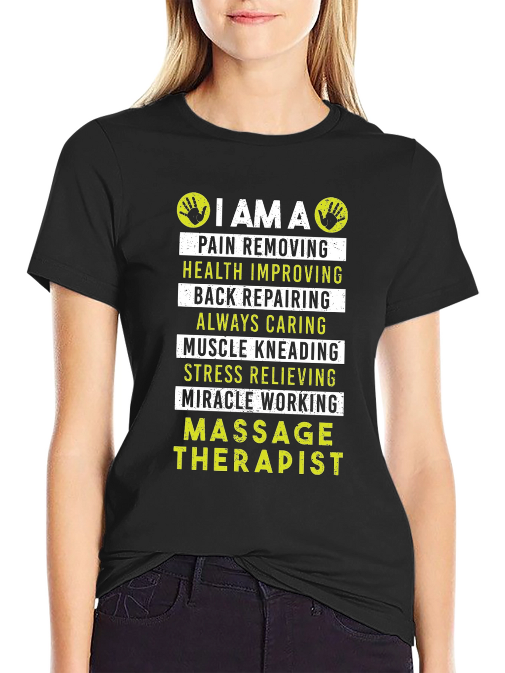 Massage Therapist T-Shirt: Pain Removing Muscle Kneading