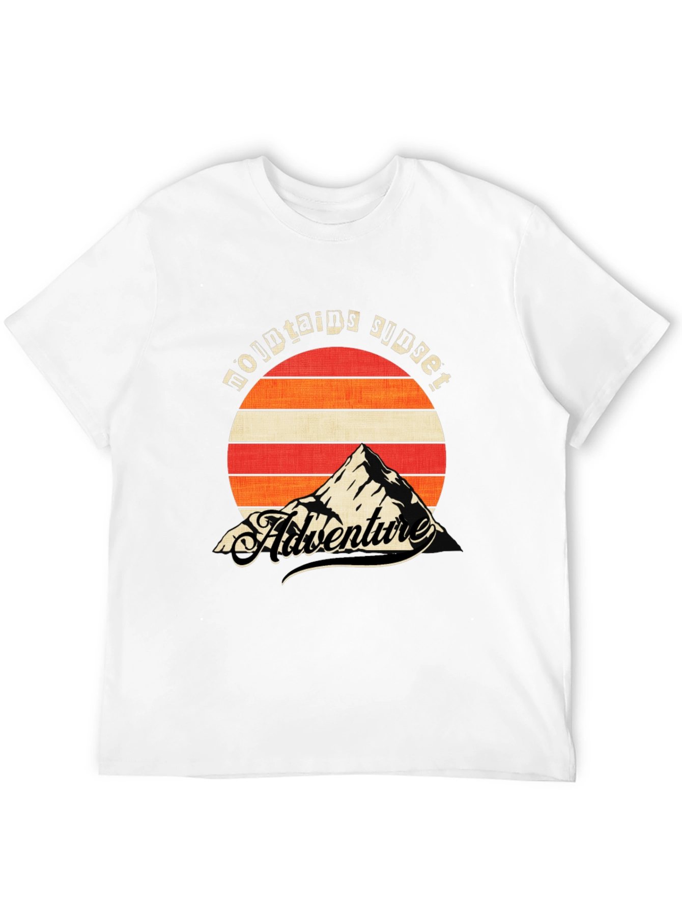 Mountains Sunset Adventure Black T-Shirt