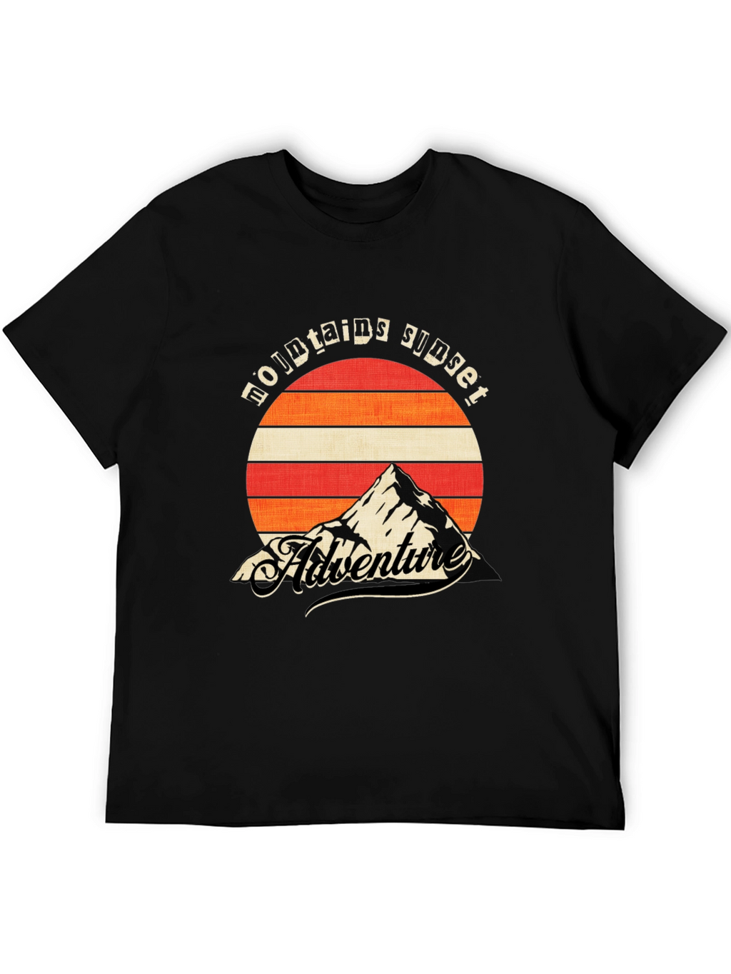 Mountains Sunset Adventure Black T-Shirt